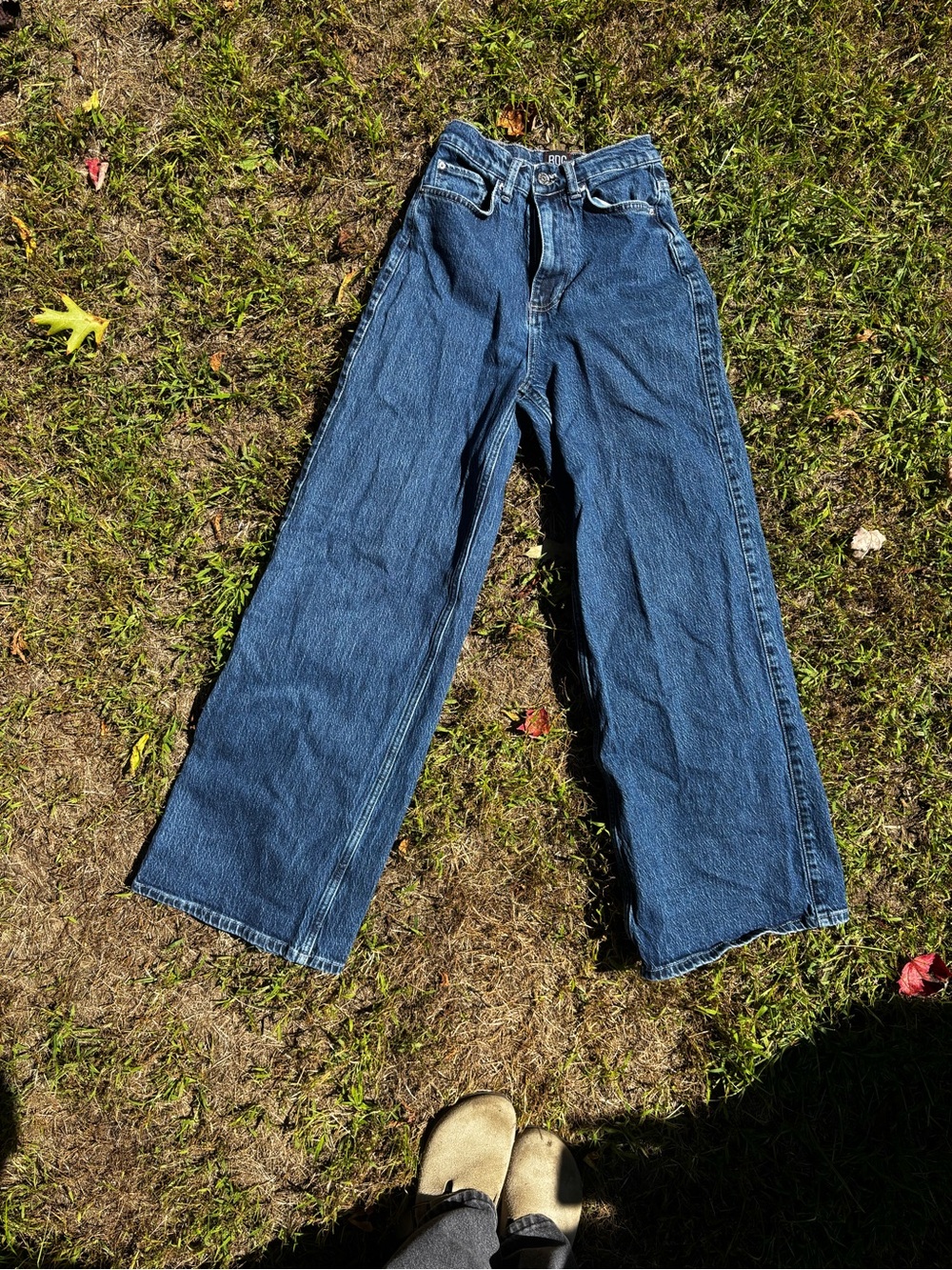 BDG Dark Blue Wide-Leg Denim Jeans